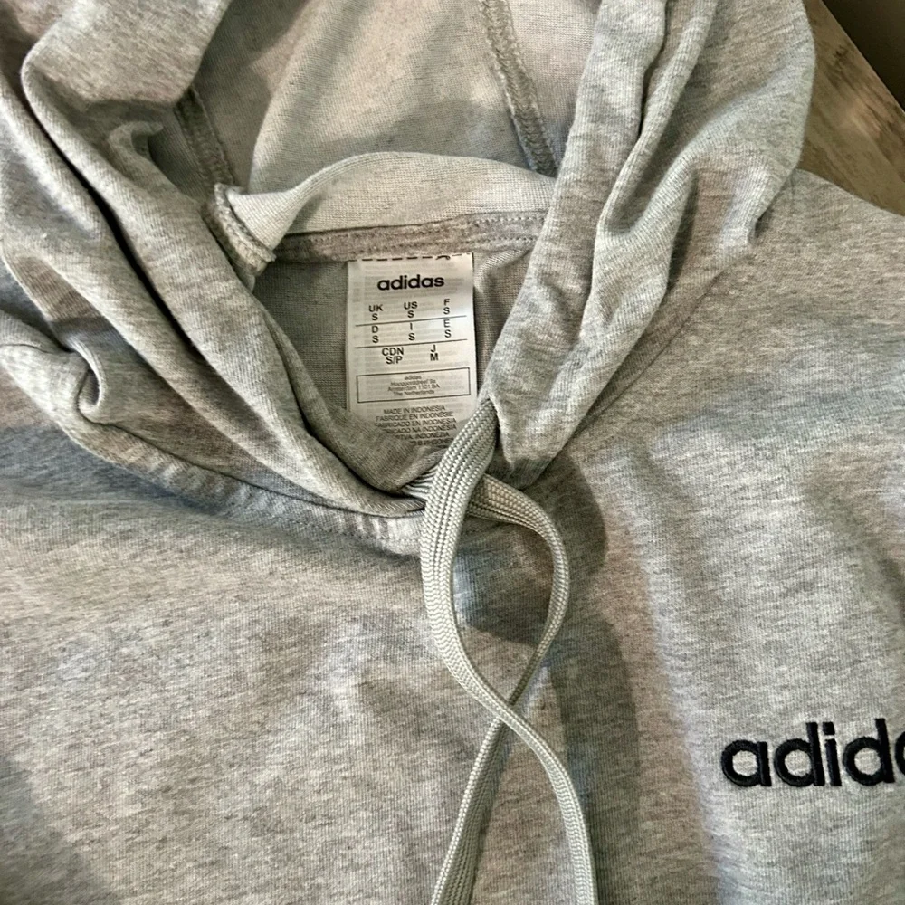 Adidas Gray Hoodie Shirt Size S
